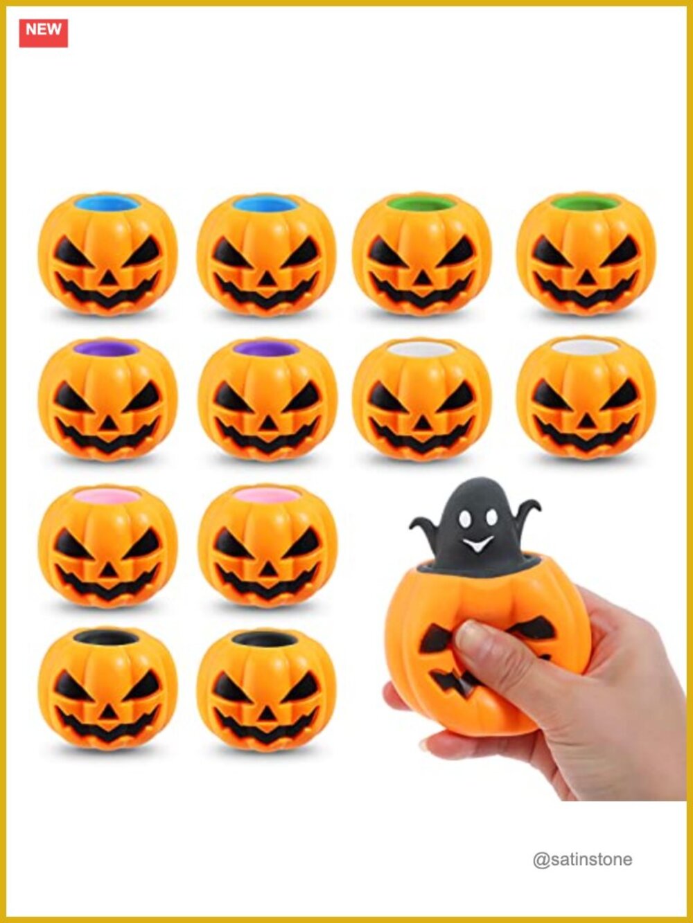 12 Pack Halloween Pumpkin Squishy Toys Party Favors Ghost Pop
